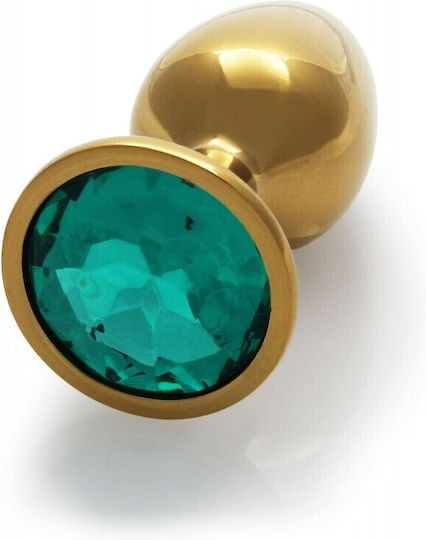 Shots Ouch Metal Butt Plug Анална тапа Medium Gold / Emerald Green