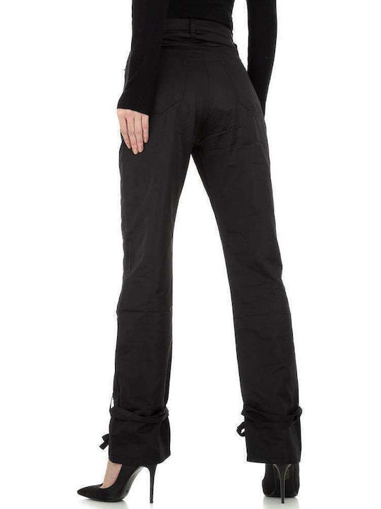 Laulia Women's High-waisted Fabric Trousers Black