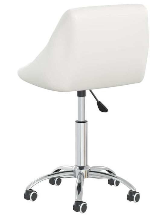 Rotating Chair Visitor with Wheels in White Color 46x44x67cm 4pcs