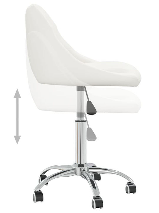 Rotating Chair Visitor with Wheels in White Color 46x44x67cm 4pcs