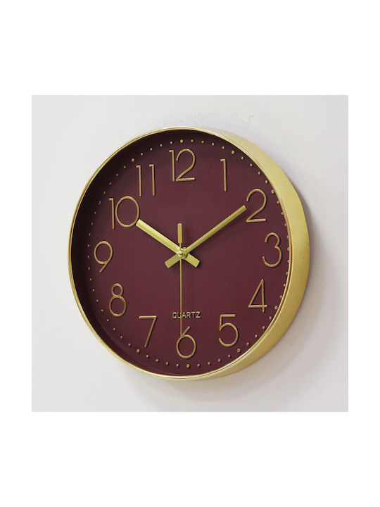 Etoile Wall Clock Plastic Burgundy Ø30cm