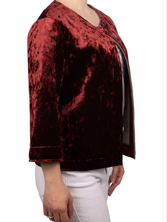 VELOUR JACKET ALTAMIRA BURGUNDY