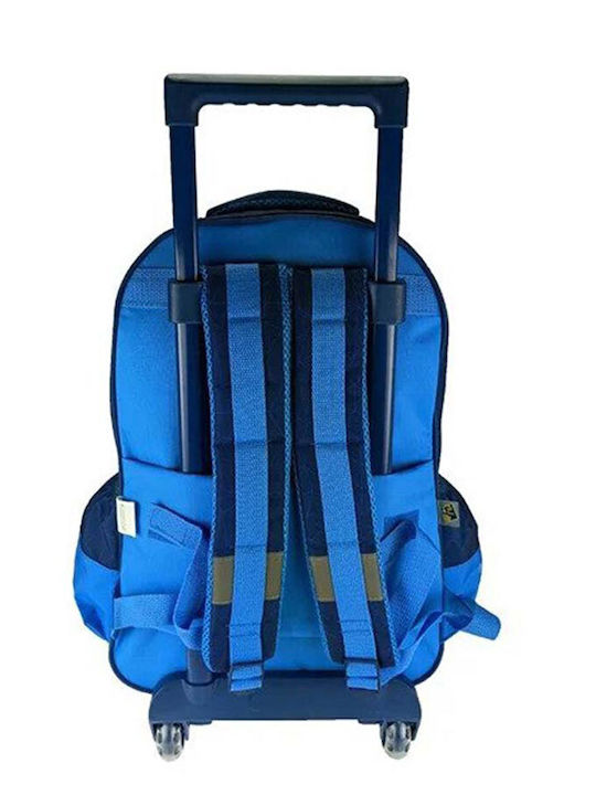 Gim Sonic School Bag Trolley Elementary, Elementary Blue with Water Bottle Holder 27Liters