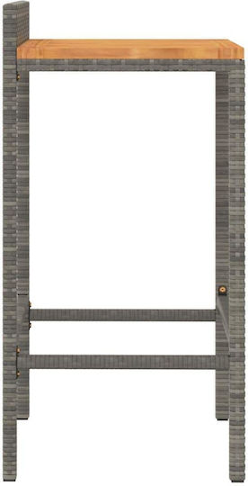 Wooden Bar Stool for Outdoor Use Gray 4 Pieces 40x44x86cm