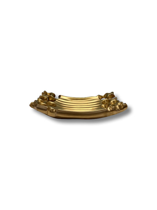 Karvounis Platou Decorativ Ceramică Golden 1buc 35x16.5x8.5buc Karvounis Platou Decorativ Ceramică Golden 1buc 35x16.5x8.5buc