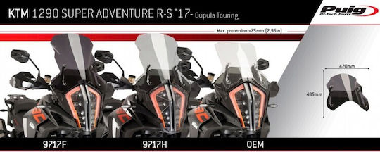 Puig Motorcycle Windshield & Windscreen Transparent Visor for KTM 1290 Super Adventure 9717H