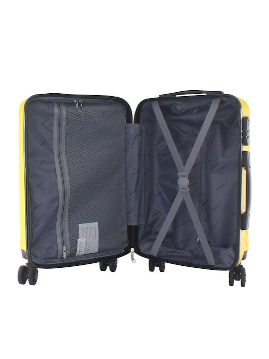 Amber AM1002 Medium Hard Yellow Suitcase with 4 Wheels Height 65cm
