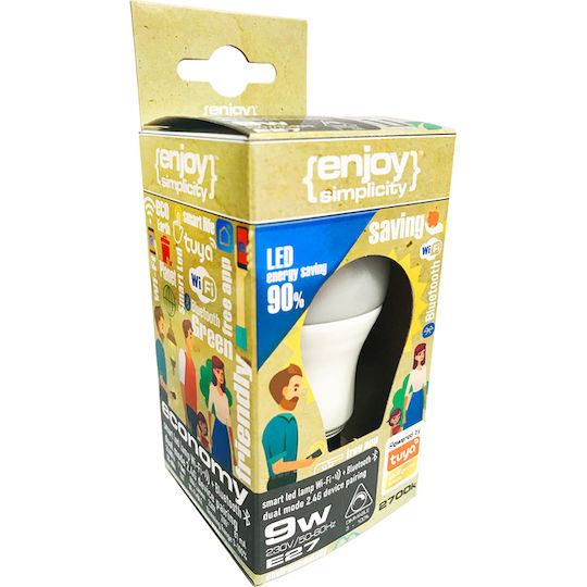 Elvhx Smart Lampe LED 9.2W für Fassung E27 und Form A60 RGBW 806lm Dimmbar