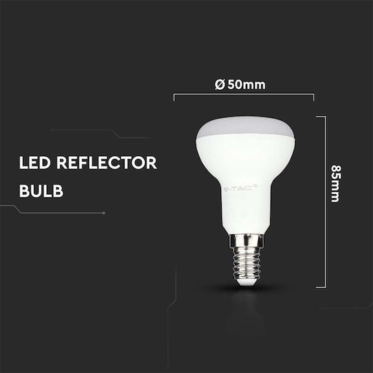 V-TAC LED Bulb 4.8W 86mm for Socket E14 and Shape R50 Warm White 470lm
