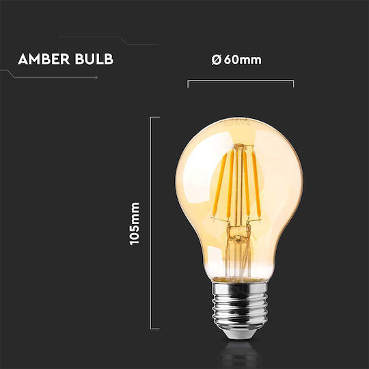 V-TAC LED Bulb 12W 105mm for Socket E27 and Shape A60 Warm White 1350lm