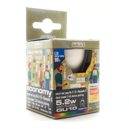 Elvhx Smart Λάμπα LED 5.2W για Ντουί GU10 RGBW 350lm Dimmable