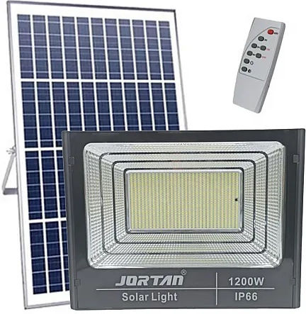 Waterproof Solar LED Floodlight 1200W Cold White 6500K with Remote Control IP66