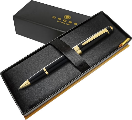 Cross Bailey Light Pen Rollerball Black with Black Ink Polished Black and Gold