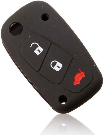 Car Key Cover Case made of with 3 Buttons for Fiat in Black Color