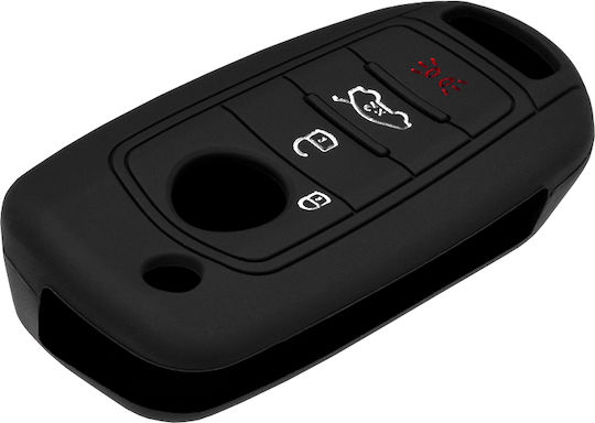 Car Key Cover Case made of with 4 Buttons for Fiat in Black Color