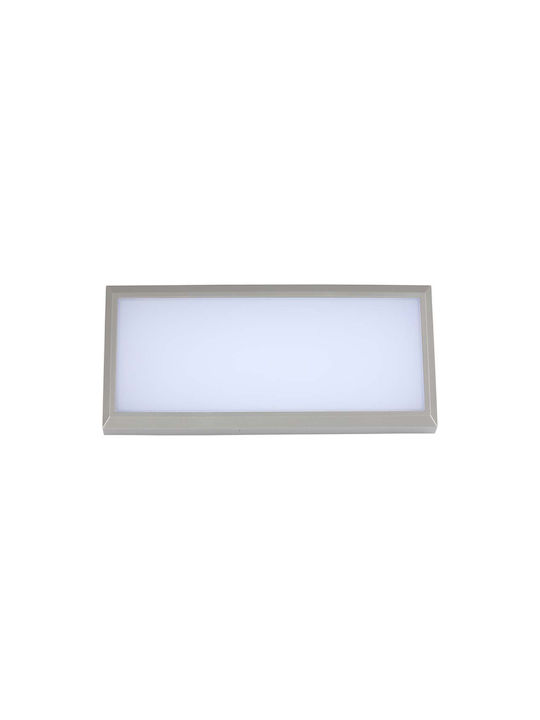 V-TAC Wall-Mounted Outdoor Ceiling Lamp LED IP65 12W with Cool White Light 26.5x12x8.1cm