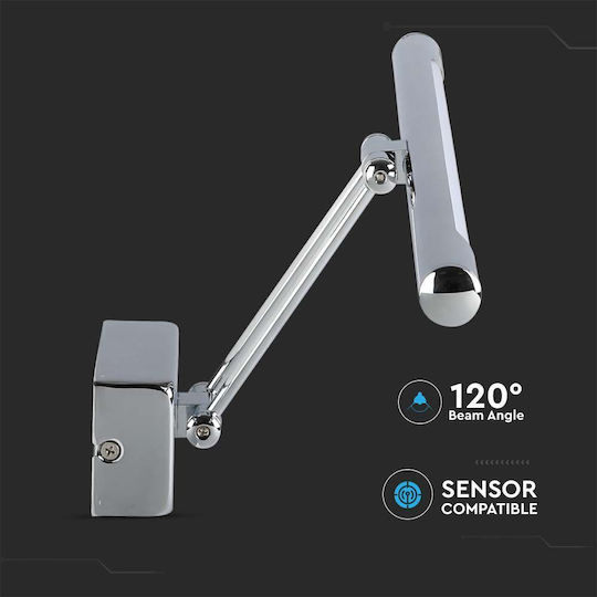 V-TAC Klassisch Leuchte Wand mit Integrierter LED und Warmweißes Licht Silber 64x18.5x5.5cm