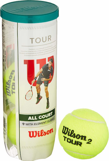 Wilson Tour All Court Practice Tennis Balls 3pcs