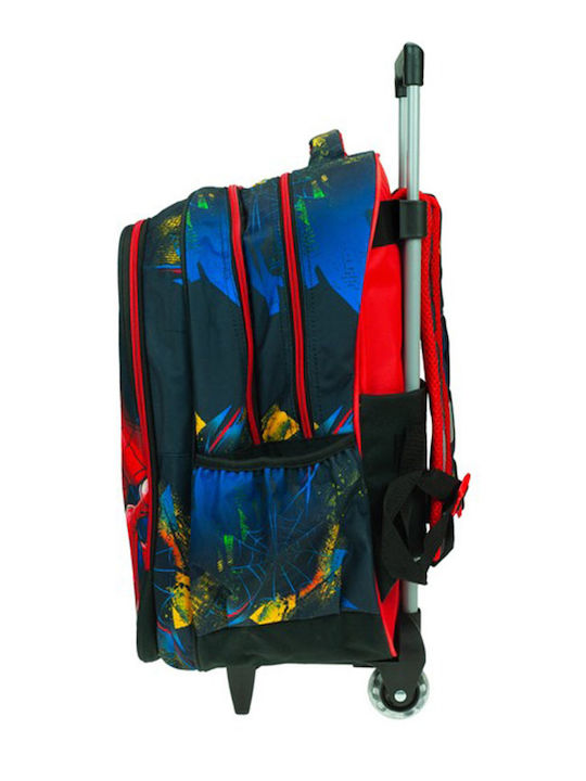 Gim Spiderman Blue Net Ghiozdan Școlar Troler pentru Școala Primară Multicolor cu Husă pentru Sticlă de Apă 27L