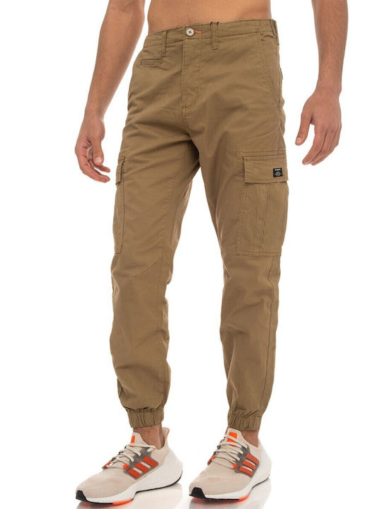 Trousers Cargo Elastic Tabac Brown