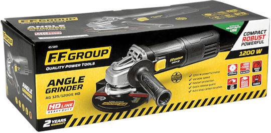 F.F. Group AG 125 1200E HD Electric Angle Grinder 125mm 1200W