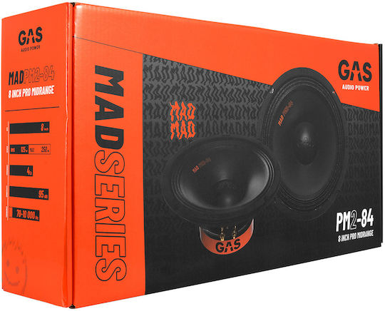 Gas Audio Power Mad PM2-84 Ηχείο Αυτοκινήτου 8" με 125W RMS (Midrange) 1 Τεμάχιο