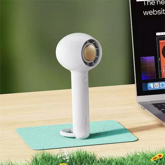 Usams US-ZB251 Mini Handheld Fan Ανεμιστηράκι Χειρός USB Επαναφορτιζόμενο 1200mAh Λευκό