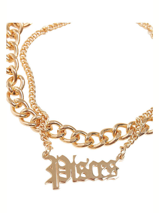 Urban Classics Bracelet Anklet Chain Pisces made of Steel Gold Plated