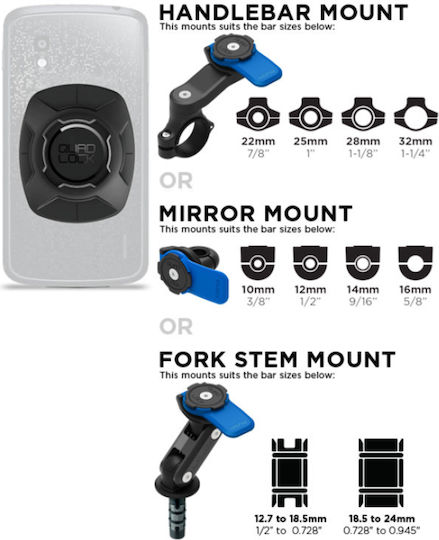 Quad Lock Fork Stem Mount Pro Mount Phone Motorcycle with Clip for Steering Wheel