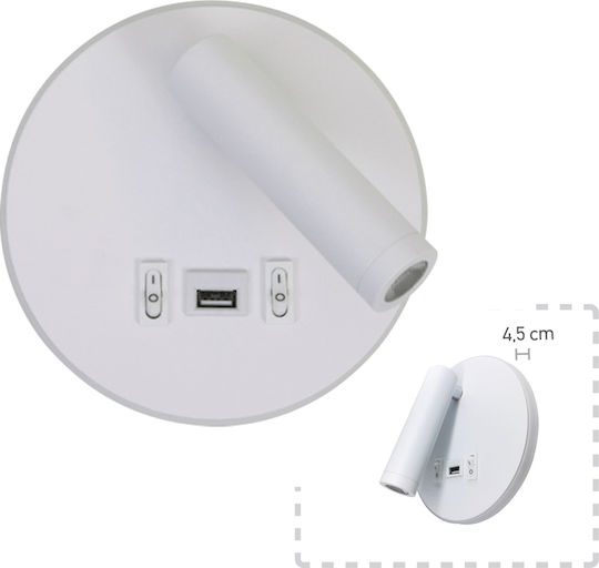 Inlight Μονό LED Θερμό Λευκό Σποτ σε Λευκό Χρώμα