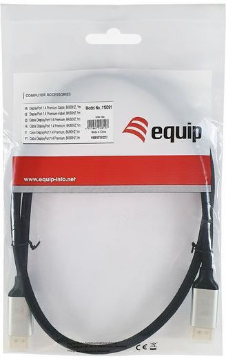 Equip Cable DisplayPort male - DisplayPort male 5m Μαύρο (119265)