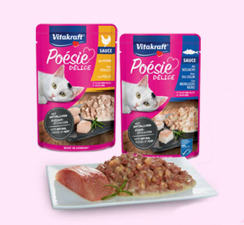 Vitakraft Poesie Delice Nassfutter für Junge Katzen in Beutel mit Türkei 85gr