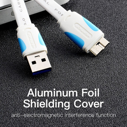 Vention Flach USB 3.0 auf Micro-USB-Kabel Schwarz 1m (VAS-A12-B100) 1Stück