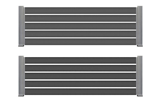 Newplan Deck Περίφραξης Κήπου Γκρι από WPC 360x12x2εκ. Γκρι