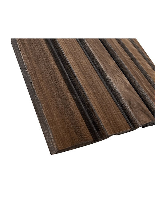 3D Стенен Панел Пяна с Лепило Walnut/Тъмнокафяв Кафяв 290x12.2см