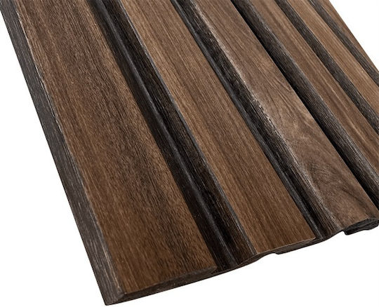 3D Πάνελ Τοίχου Αφρώδες με Κόλλα Walnut/Dark Brown Καφέ 290x12.2εκ.