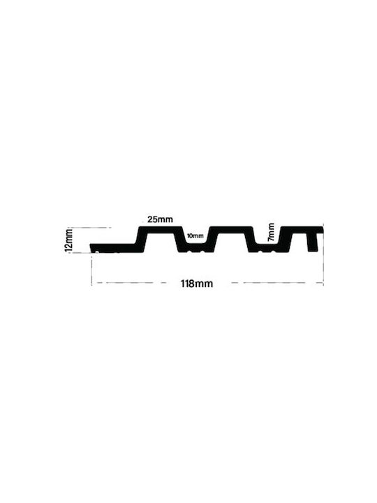3D Wall Panel PVC Screw-on Dark Gray 290x14.75x2.5cm