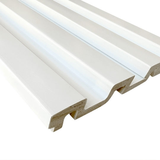3D Wandpaneele Schaumstoff mit Kleber Weiß Weiß 290x12,2cm