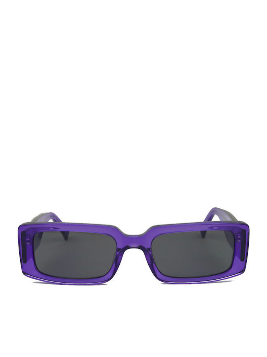 The Glass of Brixton Sunglasses Purple with Acetate Frame & Gray Lens