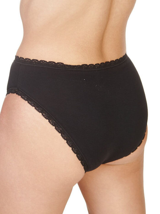 Fay Lingerie Women's High Waist Lace Slip Black 2Pack