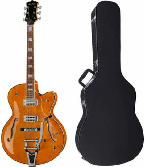 Harley Benton BigTone Vintage Elektrische Gitarre ES mit HH Tonabnehmerkonfiguration Orange
