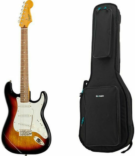 Squier Squier CV 60s Strat 3-SB Bundle Set Chitară Electrică Stratocaster cu SSS Configurație Doze 3-Colour Sunburst cu Husă