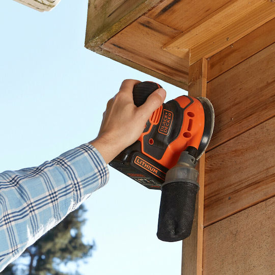 Black & Decker BDCROS18 Έκκεντρο Τριβείο 125mm Μπαταρίας 18V 1x1.5Ah με Σύστημα Αναρρόφησης