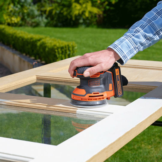 Black & Decker BDCROS18 Έκκεντρο Τριβείο 125mm Μπαταρίας 18V 1x1.5Ah με Σύστημα Αναρρόφησης