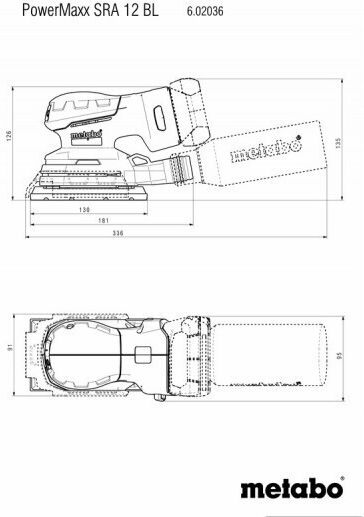 Metabo Powermaxx SRA 12 BL Παλμικό Τριβείο 12V Solo με Ρύθμιση Ταχύτητας και με Σύστημα Αναρρόφησης