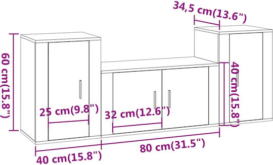 Living Room TV Unit Sonoma L40xW34.5xH60cm