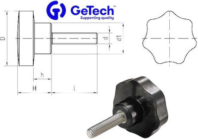 Getech Tool Handle Πόμολο Μαργαρίτα από Βακελίτη Φ40 Μ8 x 40 B1V7M400840