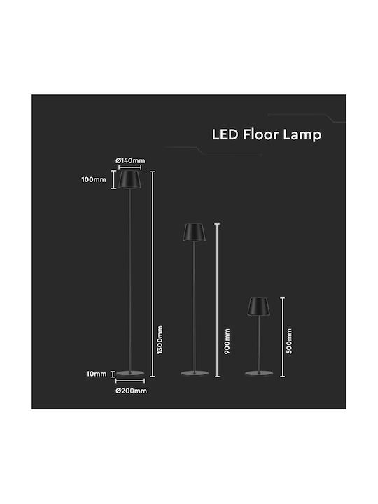 V-TAC LED Floor Lamp Y130xM14cm with Warm White Light 300lm Black