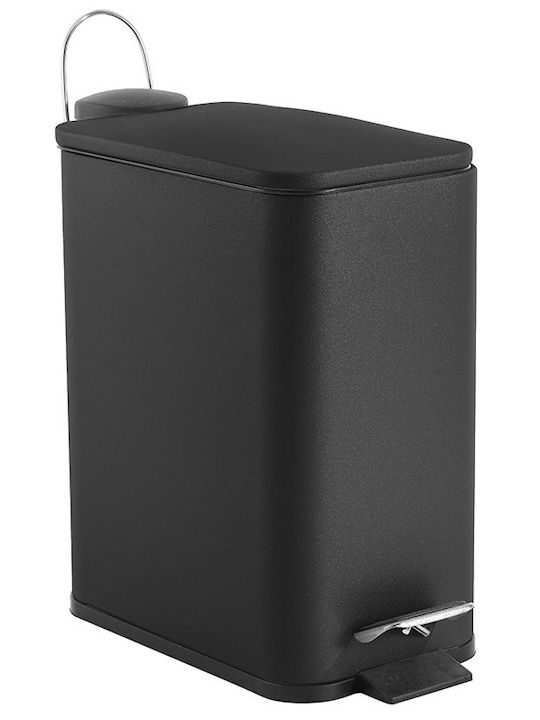 Vesta Metallic Toilet Brush and Basket Set Soft Close 5lt Black