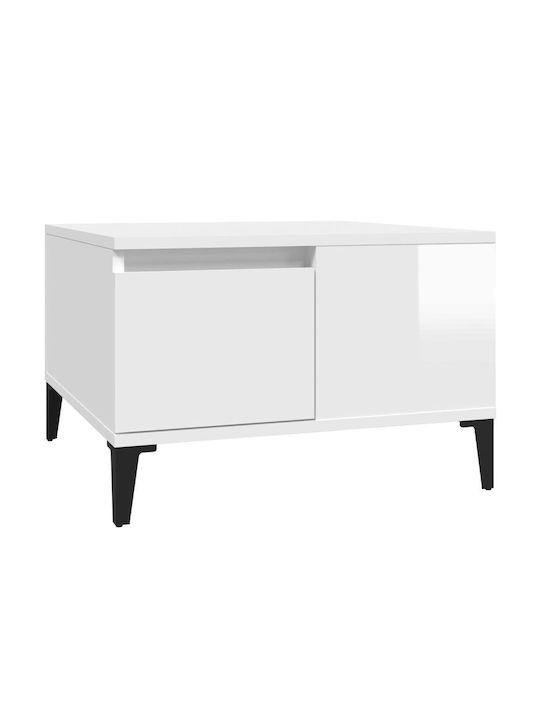 Glass Side Table White L55xW55xH36.5cm